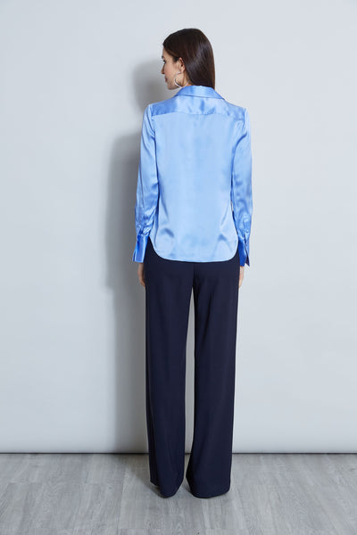 Silk Satin Button Down Shirt Image 6