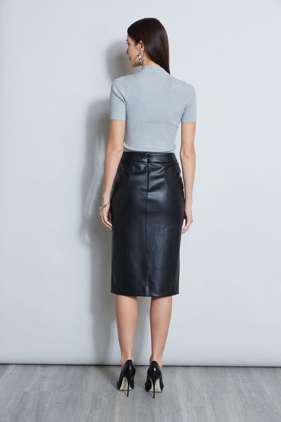 Vegan Leather Pencil Skirt Image 6