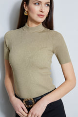 Metallic Mock Neck Sweater