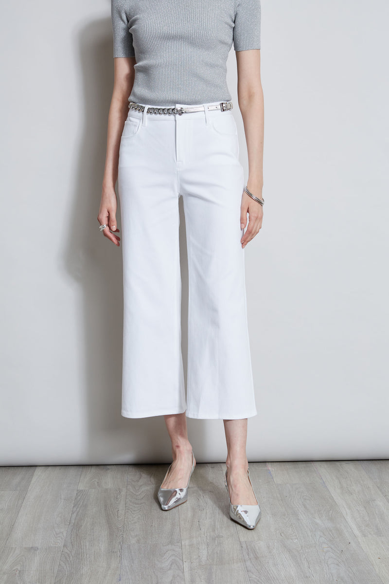 Stretch Denim Wide Leg Pant