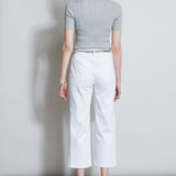 Stretch Denim Wide Leg Pant