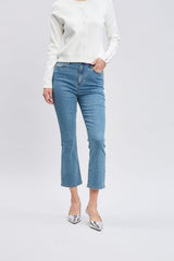 Micro Flare Cropped Jeans