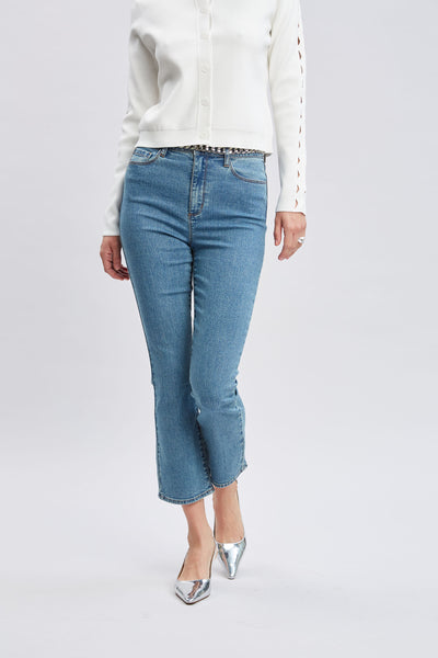 Micro Flare Cropped Jeans Image 5