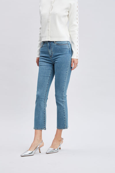 Micro Flare Cropped Jeans Image 4