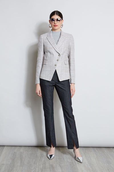 Metallic Tweed 3 Button Blazer Image 4