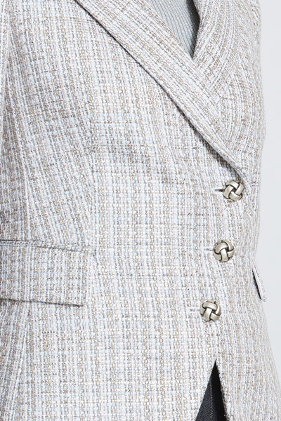 Metallic Tweed 3 Button Blazer Image 5