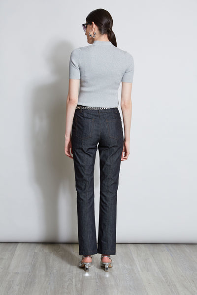 Denim Slit Front Jeans Image 5