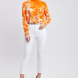 Silk Draped Neck Bloom Shirt