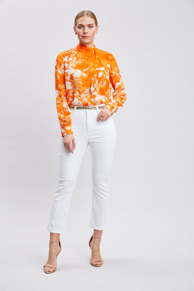 Silk Draped Neck Bloom Shirt Image 3