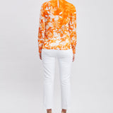 Silk Draped Neck Bloom Shirt