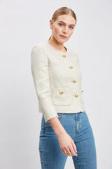 Metallic Tweed Pocket Jacket