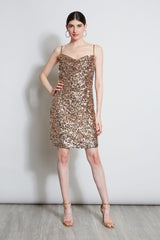 Sequin Cowl Dress