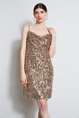 Sequin Cowl Dress