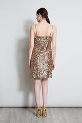 Sequin Cowl Dress