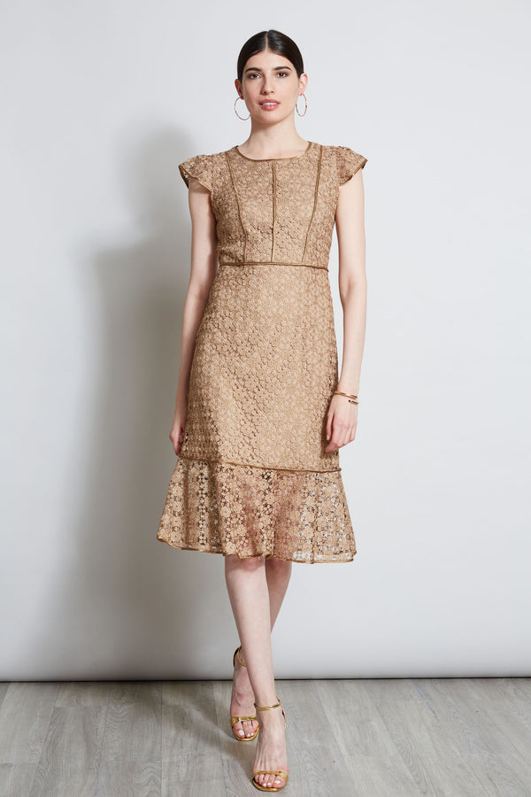 Lace Flutter Sleeve Dress Elie Tahari Lace Flutter Sleeve Dress Elie Tahari