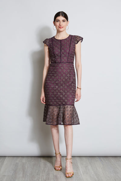 Lace Flutter Sleeve Dress Image 1