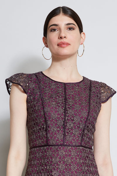 Lace Flutter Sleeve Dress Image 5