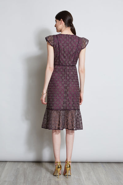 Lace Flutter Sleeve Dress Image 6