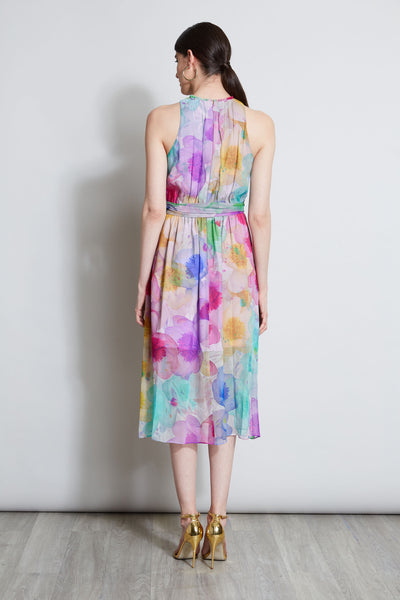 Pigment Floral Silk Chiffon Halter Dress Image 6