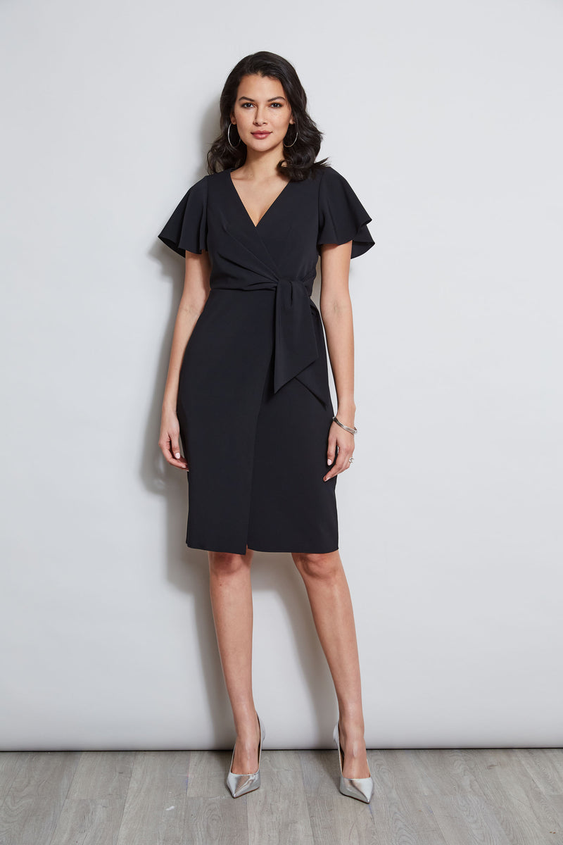 Mock Wrap Flutter Sleeve Dress Elie Tahari Mock Wrap Flutter Sleeve Dress Elie Tahari