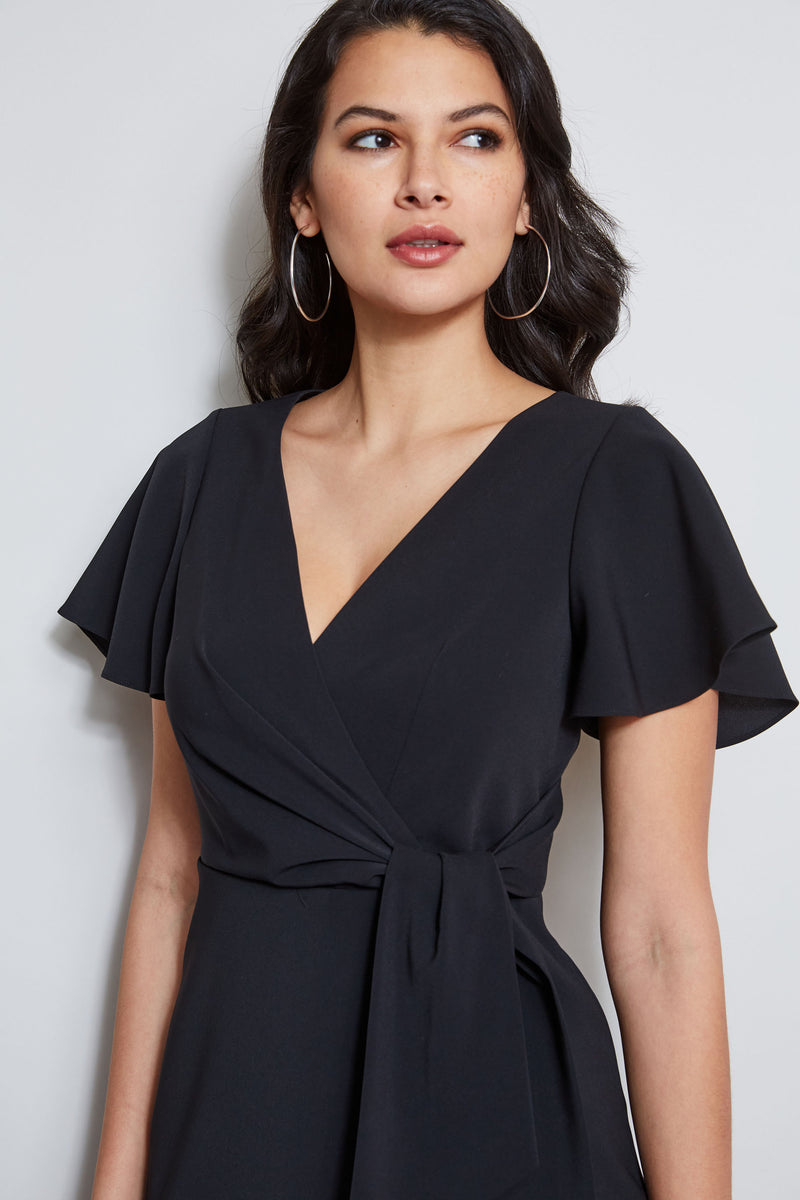 Mock Wrap Flutter Sleeve Dress Elie Tahari Mock Wrap Flutter Sleeve Dress Elie Tahari