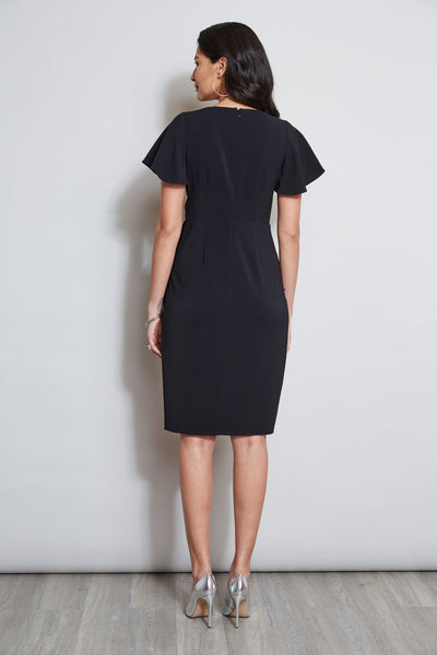 Mock Wrap Flutter Sleeve Dress Image 5