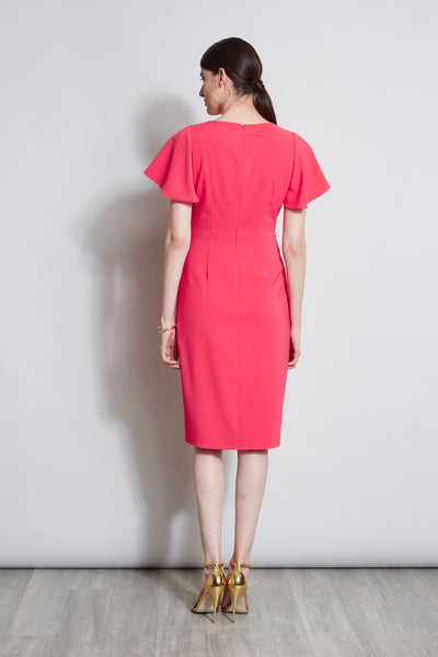 Mock Wrap Flutter Sleeve Dress Image 5