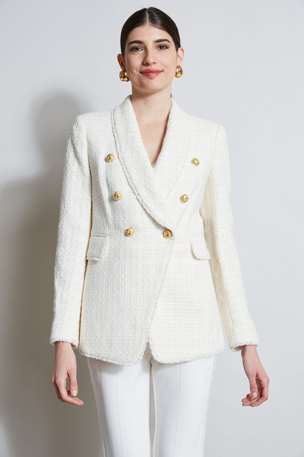 Tweed Double Breasted Blazer – Elie Tahari