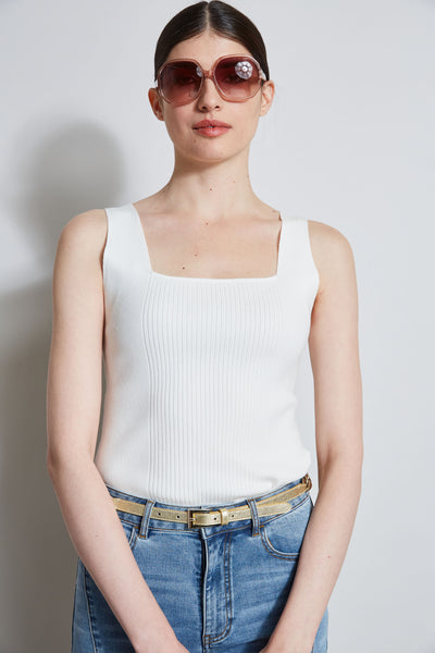 Rib Detail Sweater Tank Image 1