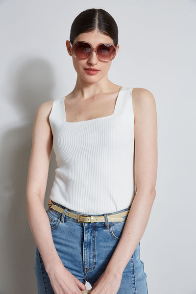 Rib Detail Sweater Tank Image 3