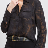 Silk Jacquard Utility Shirt