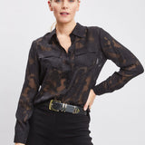 Silk Jacquard Utility Shirt