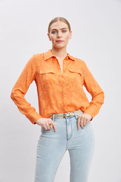 Silk Jacquard Utility Shirt Image 1