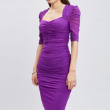 Ruched Mesh Dress