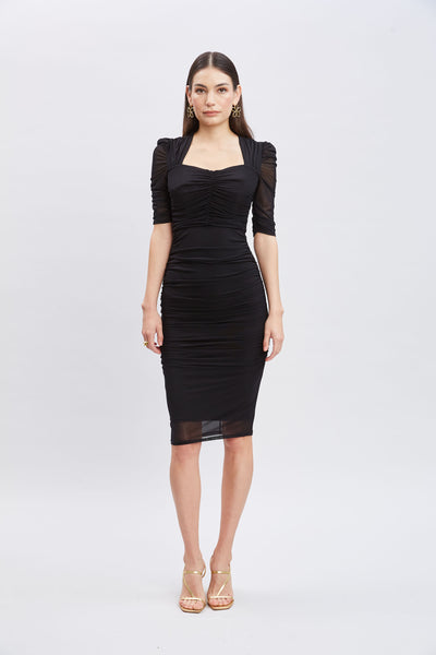 Ruched Mesh Dress Image 1