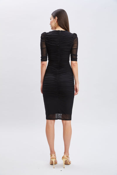 Ruched Mesh Dress Image 6