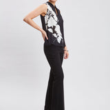 Midnight Garden Sleeveless Silk Top