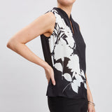 Midnight Garden Sleeveless Silk Top