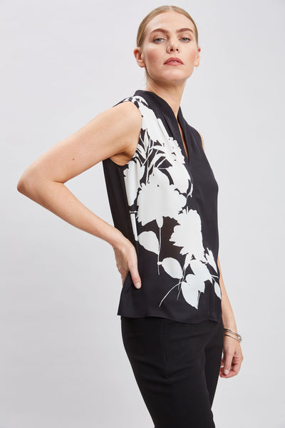 Midnight Garden Sleeveless Silk Top Image 3