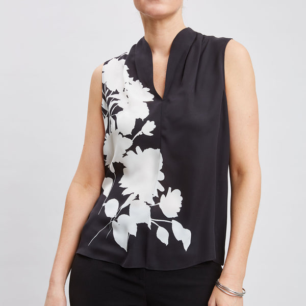 Midnight Garden Sleeveless Silk Top – Elie Tahari