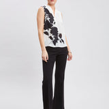 Midnight Garden Sleeveless Silk Top