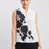 Midnight Garden Sleeveless Silk Top