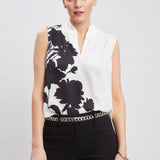 Midnight Garden Sleeveless Silk Top