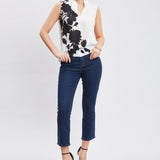 Midnight Garden Sleeveless Silk Top