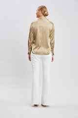 Silk Satin Button Down Shirt