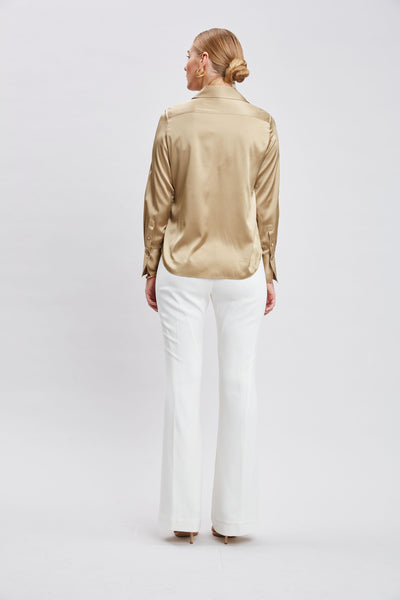 Silk Satin Button Down Shirt Image 4