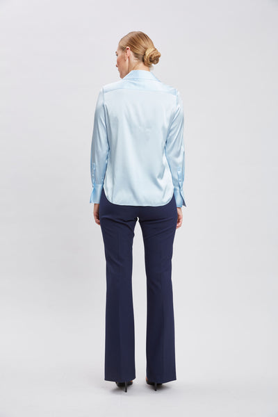 Silk Satin Button Down Shirt Image 7