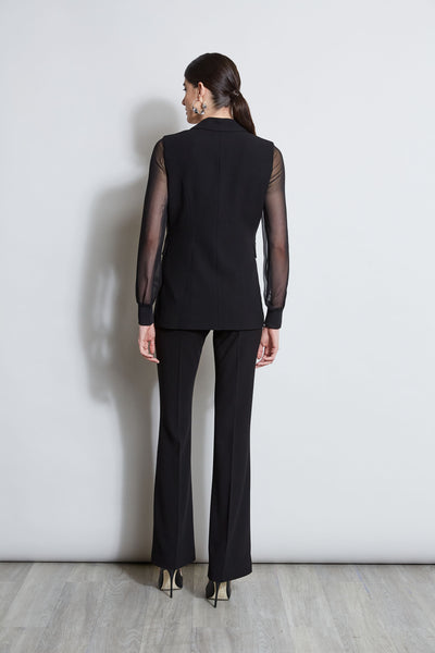 Double Breasted Chiffon Sleeve Blazer Image 5