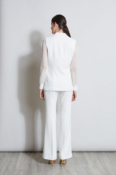 Double Breasted Chiffon Sleeve Blazer Image 5