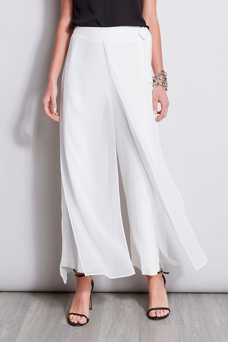 Buy KEX Women's Cotton Ruffle Pants Split High Waist Maxi Long Crepe  Palazzo Overlay Pant Skirt(Blue) at Amazon.in